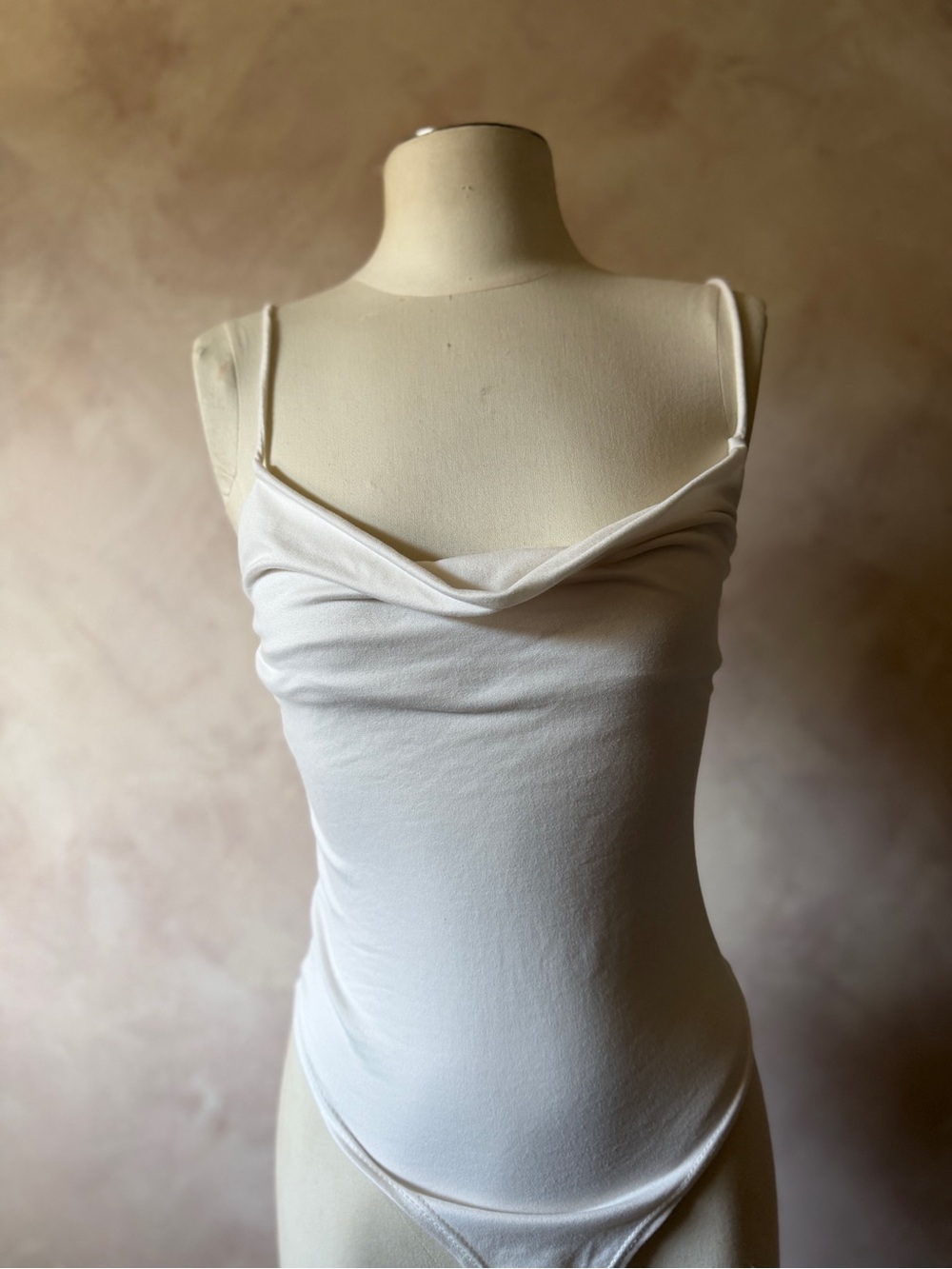 Glaze White Cowl Neck Bodysuit